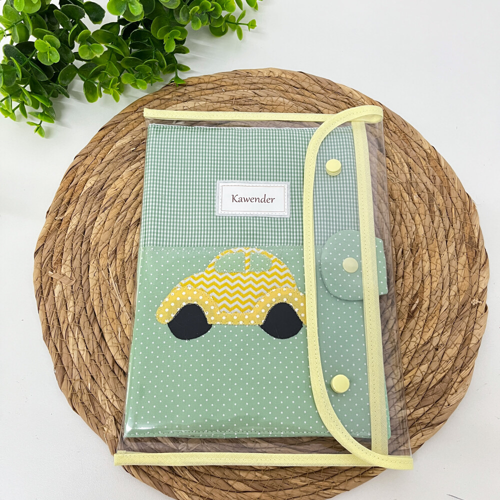 Porta caderneta de vacinação Fusca Verde Personalizado