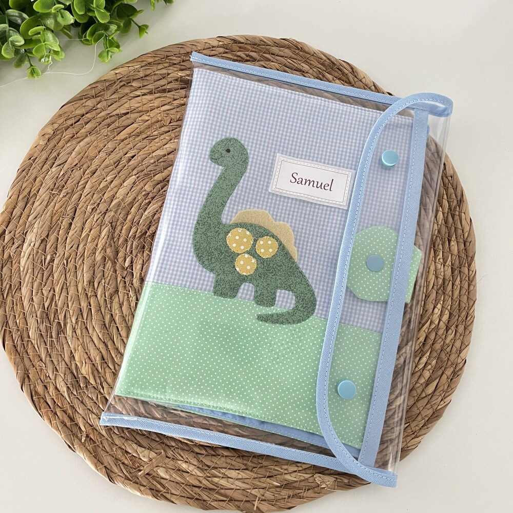 Porta caderneta de vacinação Dinossauro Personalizado