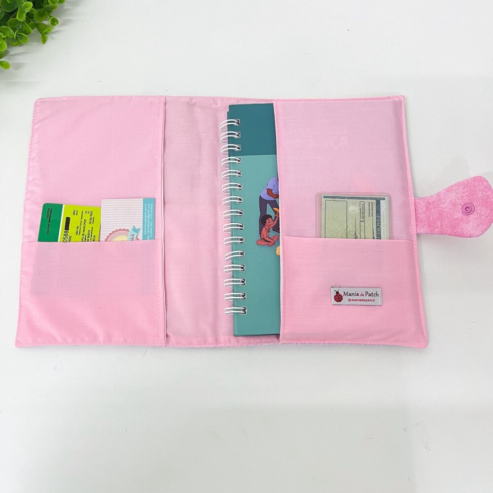 Porta caderneta de vacinação Floral Amarelo Personalizada