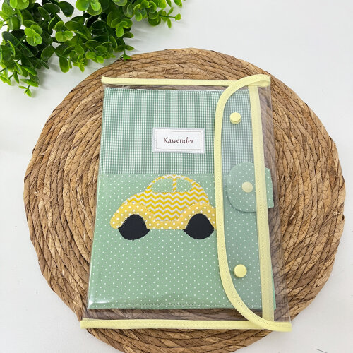 Porta caderneta de vacinação Fusca Verde Personalizado