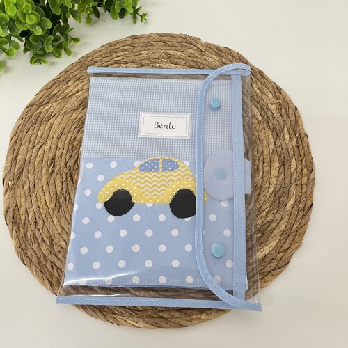 Porta caderneta de vacinação Fusca Azul Personalizado
