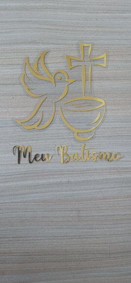 Topo de Bolo Personalizado Meu Batismo