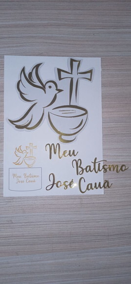 Topo de Bolo Personalizado Meu Batismo