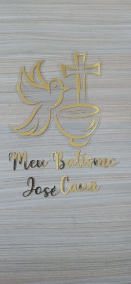 Topo de Bolo Personalizado Meu Batismo