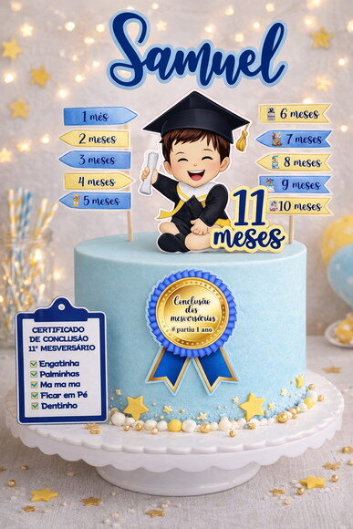 Arquivo Digital - Topo de Bolo Mesversário Formatura