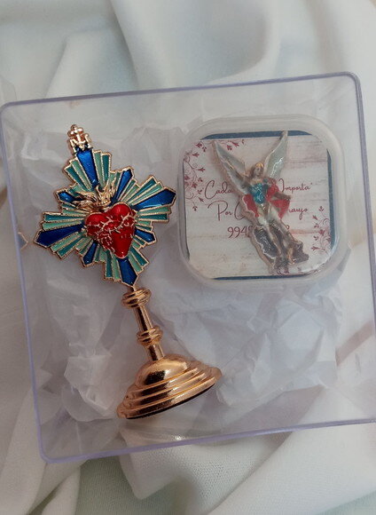 Kit Devocional Sagrado Coração de Jesus e São Miguel