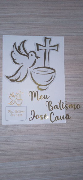 Topo de Bolo Personalizado Meu Batismo