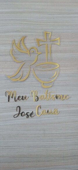 Topo de Bolo Personalizado Meu Batismo