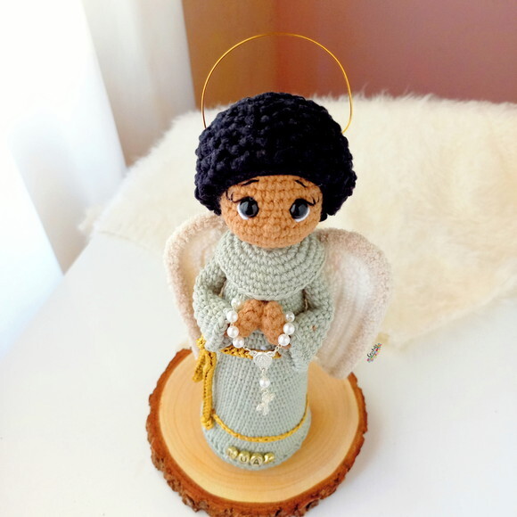Anjo da Guarda de Crochê para Batizado Lembrancinha