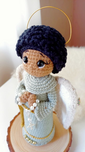 Anjo da Guarda de Crochê para Batizado Lembrancinha