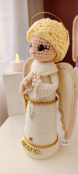 Anjo da Guarda de Crochê para Batizado Lembrancinha