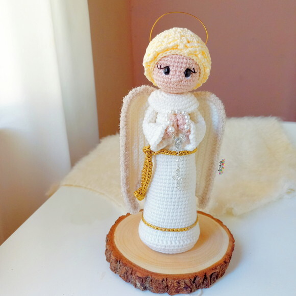 Anjo da Guarda de Crochê para Batizado Lembrancinha