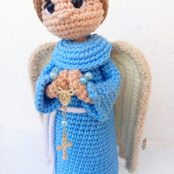 Anjo da Guarda de Crochê para Batizado Lembrancinha
