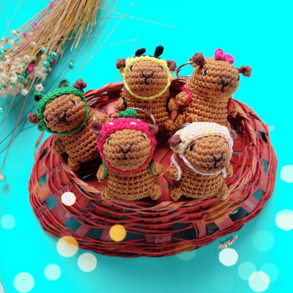Chaveiro Capivara Amigurumi