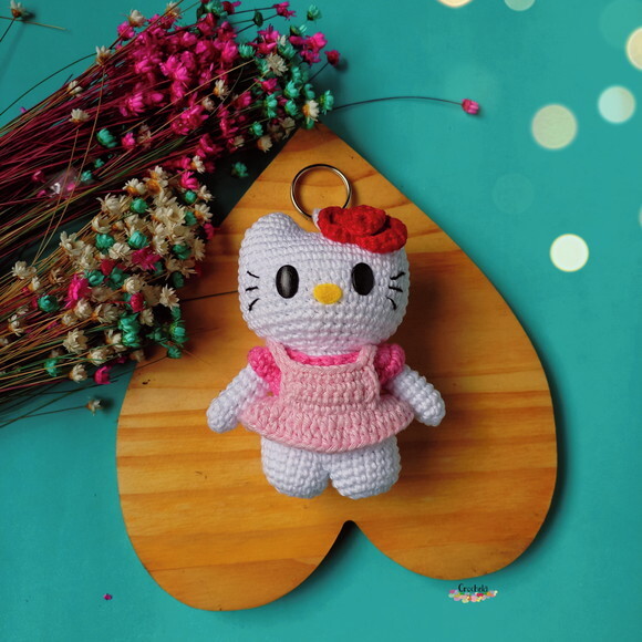 Chaveiro Hello Kitty de Croche Amigurumi Personalizado