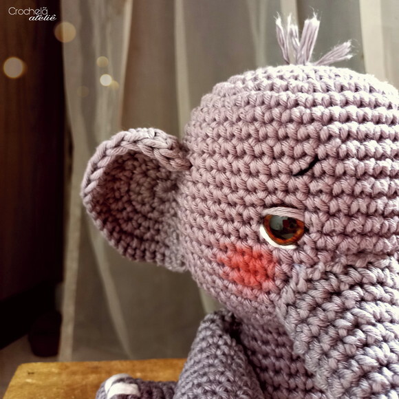 Elefante Amigurumi Crochet para Decoração Kit Safári
