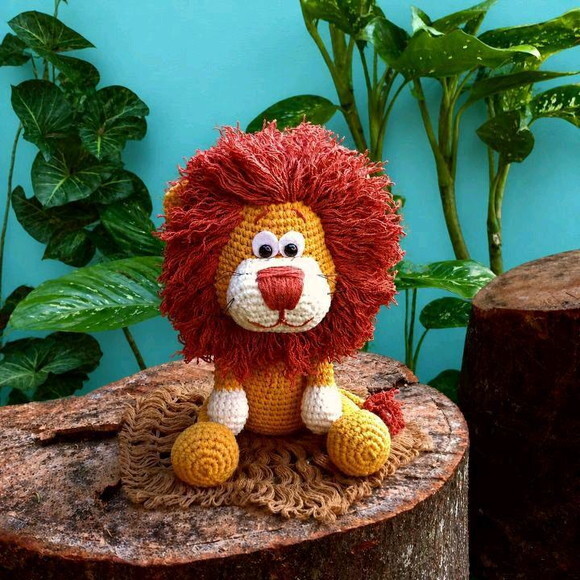 Leão de Crochê Amigurumi Coleção Safári