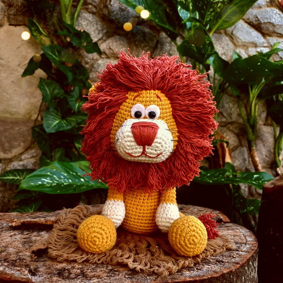 Leão de Crochê Amigurumi Coleção Safári
