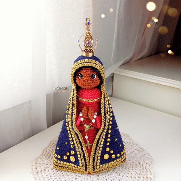 Santinha Nossa Senhora Aparecida de Crochê
