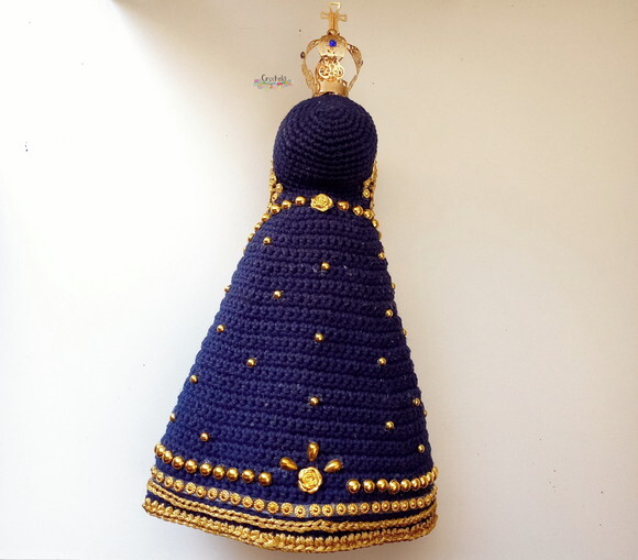 Santinha Nossa Senhora Aparecida de Crochê