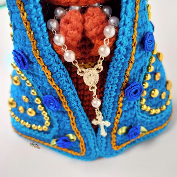 Santinha Nossa Senhora Aparecida de Crochê Amigurumi