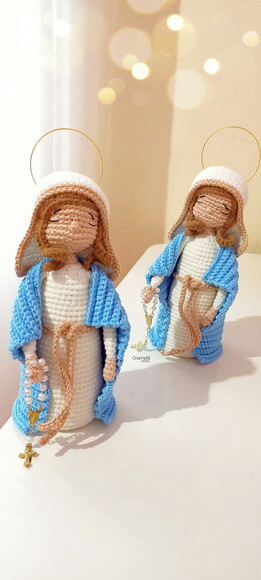 Santinha Nossa Senhora das Graças de Crochê Amigurumi