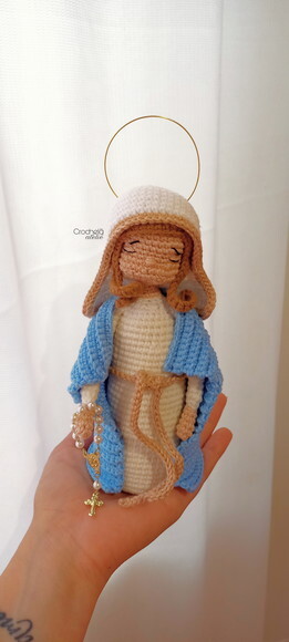 Santinha Nossa Senhora das Graças de Crochê Amigurumi