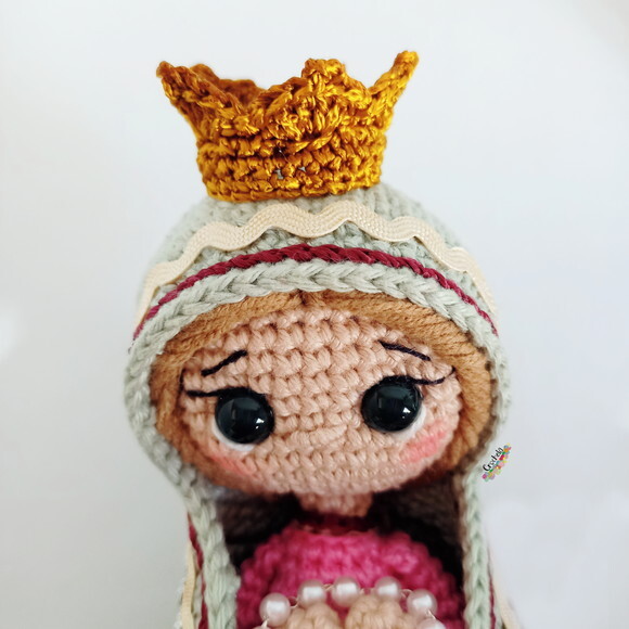 Santinha Nossa Senhora Personalizada de Crochê Amigurumi