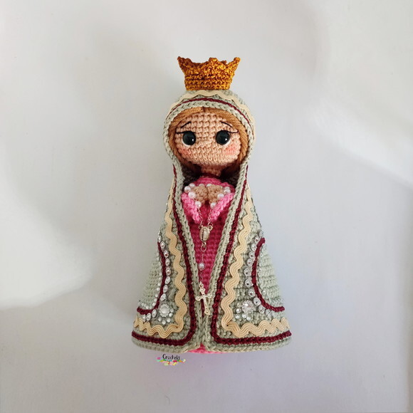 Santinha Nossa Senhora Personalizada de Crochê Amigurumi