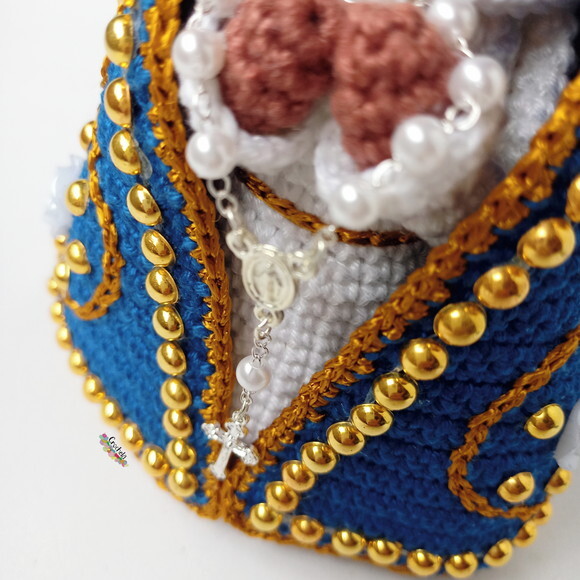 Santinha Nossa Senhora Personalizada de Crochê Amigurumi