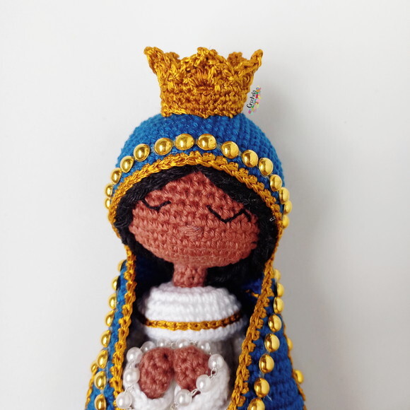 Santinha Nossa Senhora Personalizada de Crochê Amigurumi
