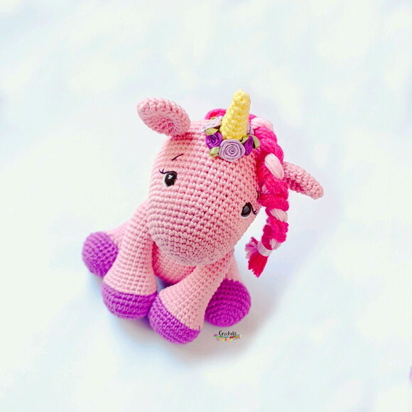 Unicórnio para Decoração de Crochê Amigurumi