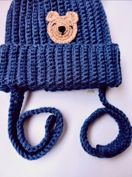 Touca de Crochet para Bebê Menino