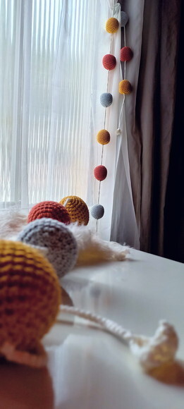 Varal de Bolinhas em Croche para Decoração