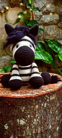 Zebra de Crochê Amigurumi Kit Safári