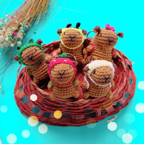 Chaveiro Capivara Amigurumi