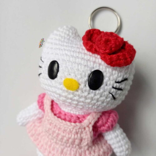 Chaveiro Hello Kitty de Croche Amigurumi Personalizado