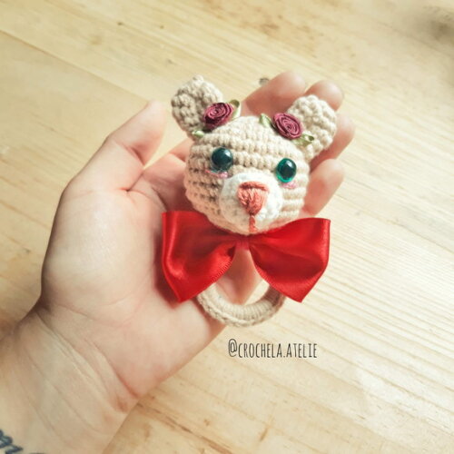 Conjunto de Sapatinho e Chocalho Crochê Amigurumi para Bebê