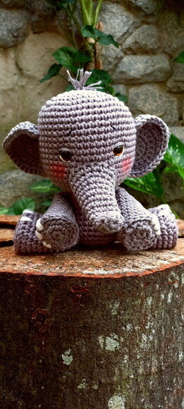 Elefante Amigurumi Crochet para Decoração Kit Safári