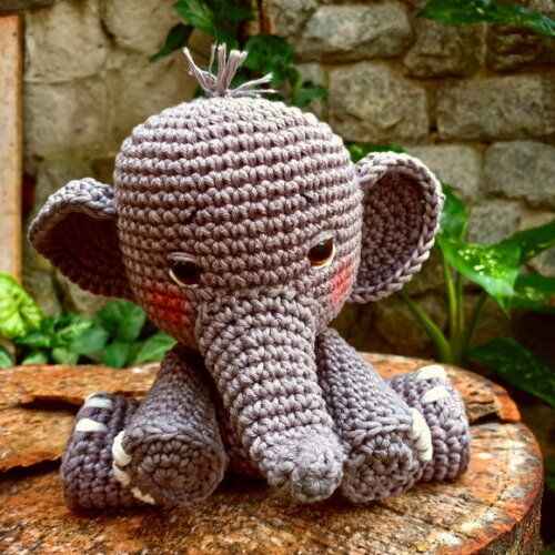 Elefante Amigurumi Crochet para Decoração Kit Safári