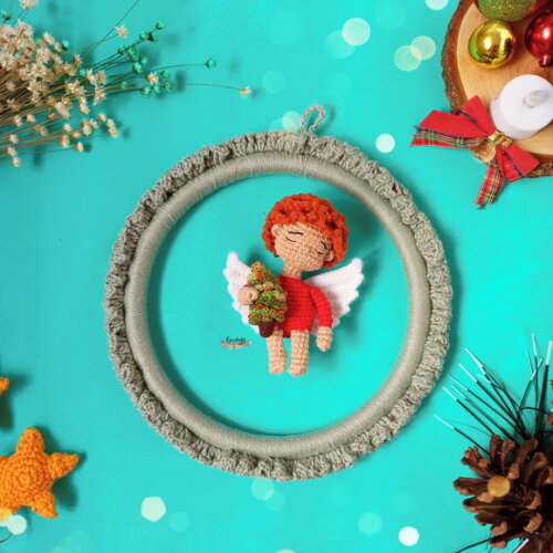 Guirlanda de Natal Decoração em Crochê