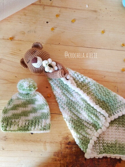 Kit Conjunto de Touca e Naninha em Crochê