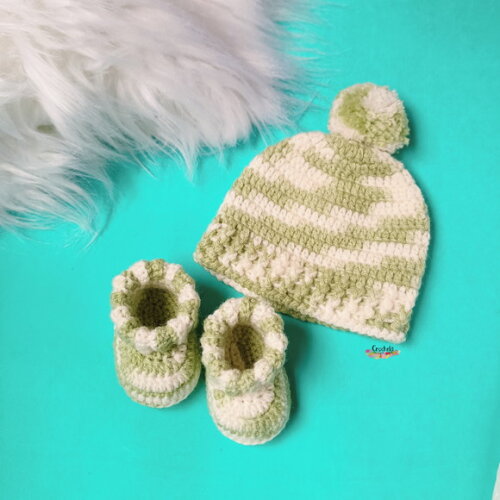 Kit de Crochê Conjunto Sapatinho para Bebê Menino