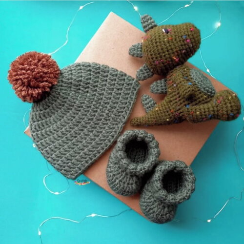 Kit Personalizado de Inverno Crochê para Bebê Menino