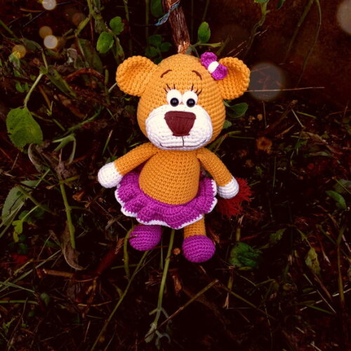 Leoa de Crochê Amigurumi Coleção Bichinhos Safári