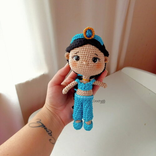 Mini Boneca Personalizada Princesa Jasmi Lembrancinha Menina