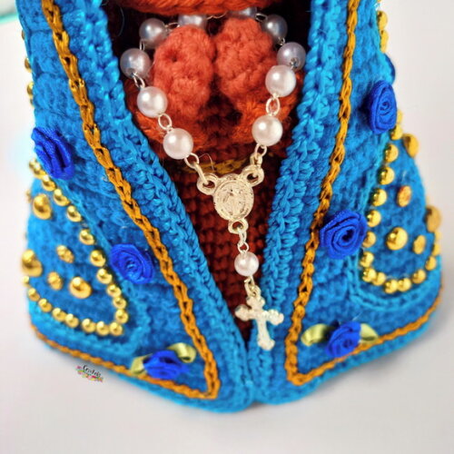 Santinha Nossa Senhora Aparecida de Crochê Amigurumi