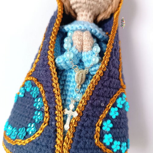 Santinha Nossa Senhora Aparecida de Crochê Amigurumi