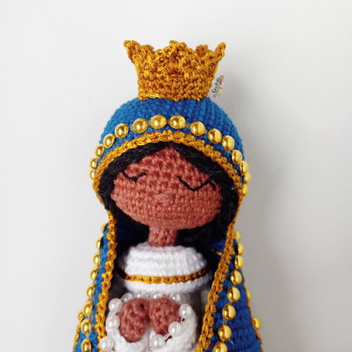 Santinha Nossa Senhora Personalizada de Crochê Amigurumi