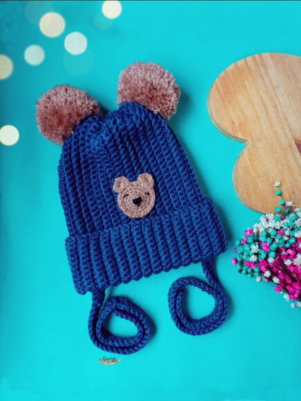 Touca de Crochet para Bebê Menino